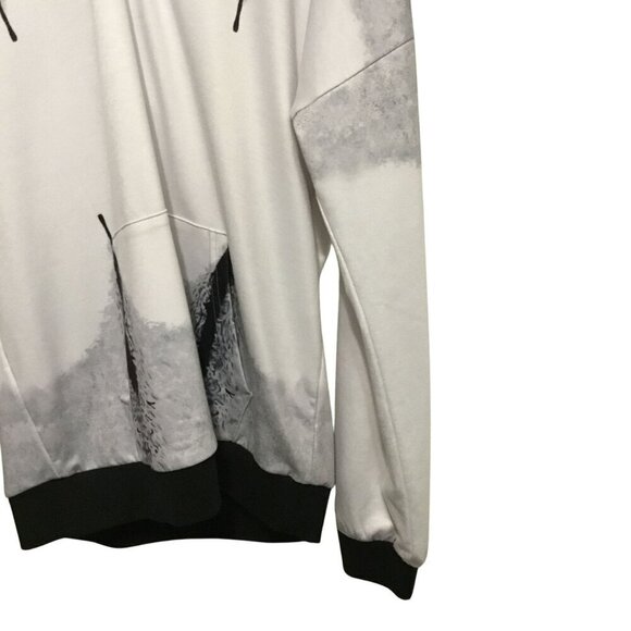 VIEACTIVEWEAR Hooded Sweatshirt Drop Shoulder Oversize Pullover Size Large Gray - Picture 4 of 11